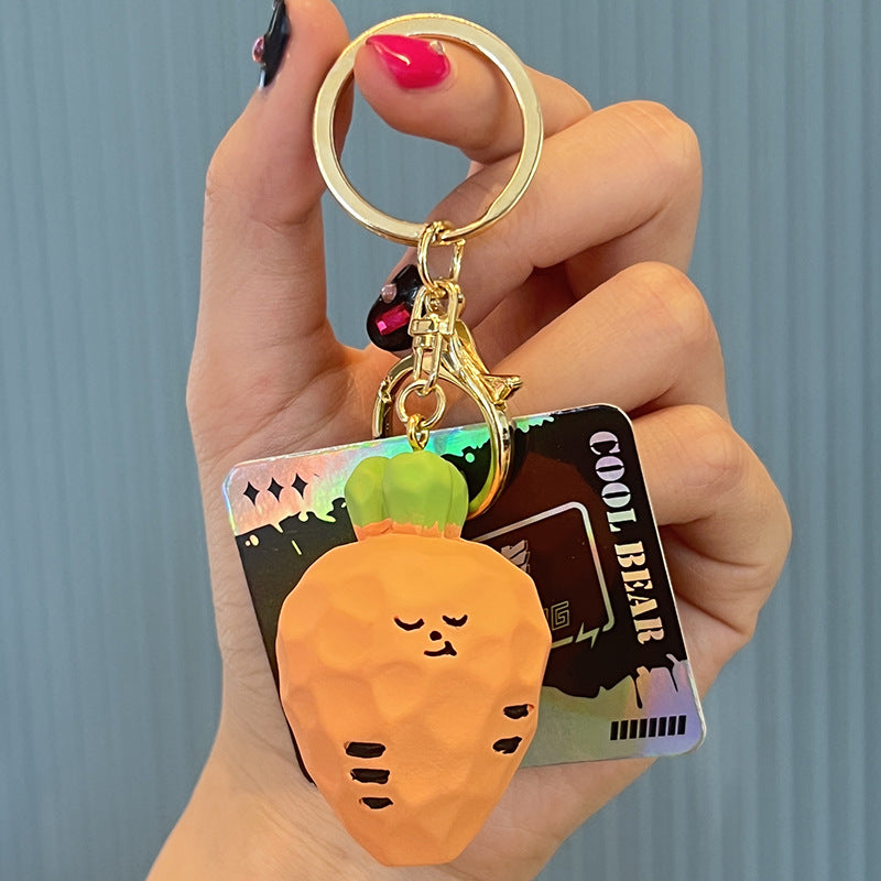 Wholesale pendant green onion creative resin keychain